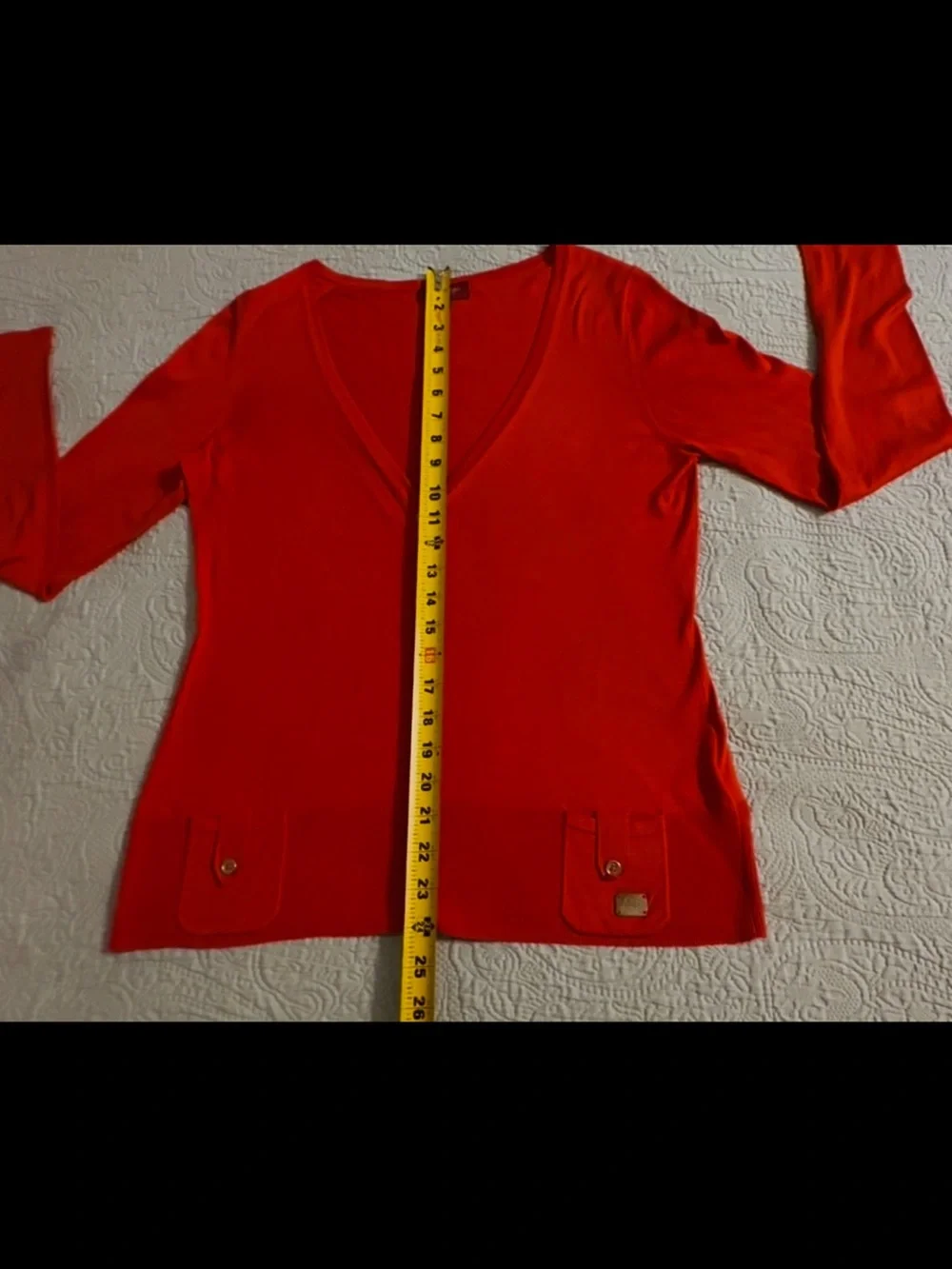 Burberry London light knit, v-neck cardigan, sz 42, gently used. - Picture 3 of 7